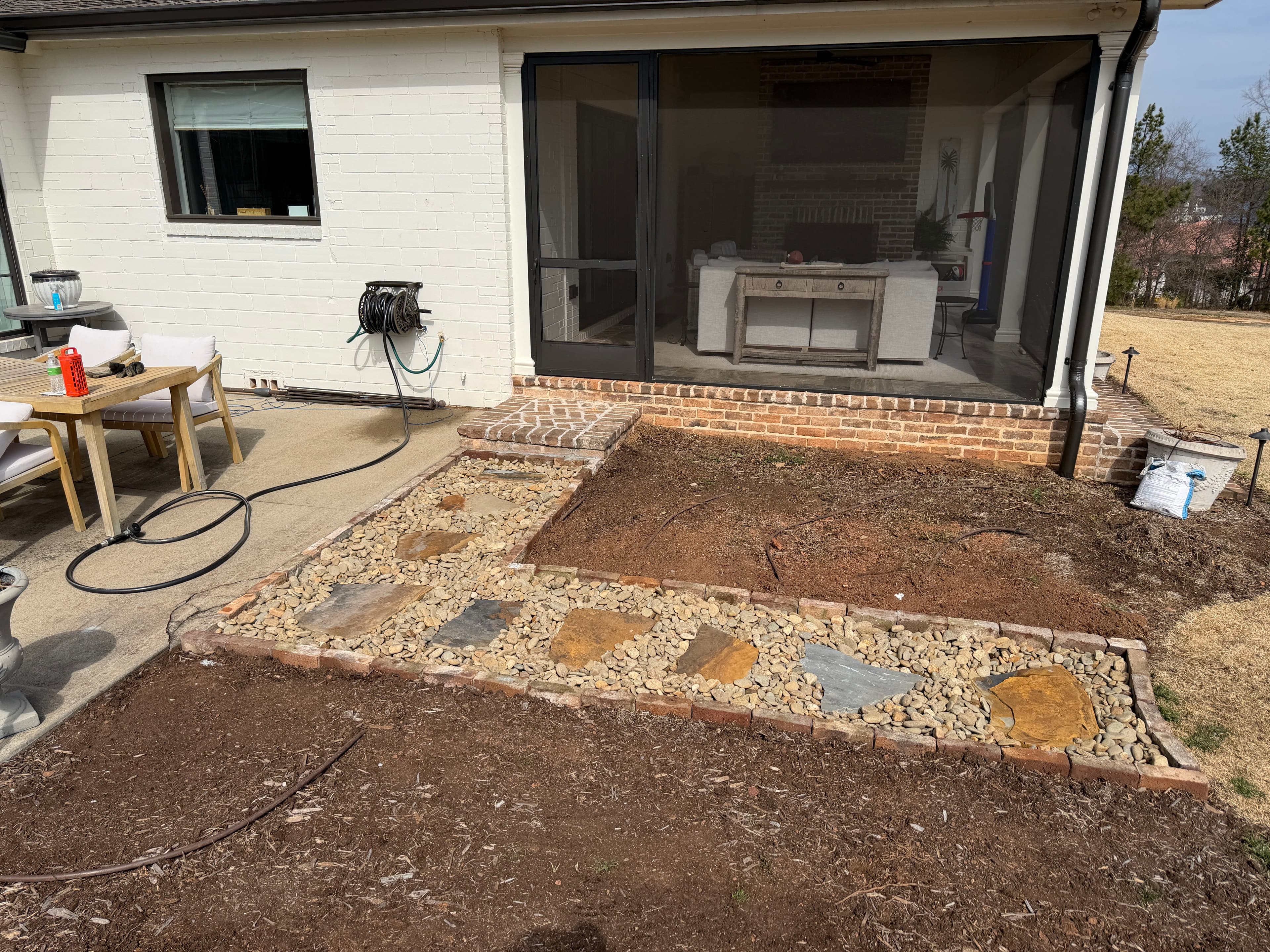 Project Porch Landing Makeover with Natural Stone Pathway image