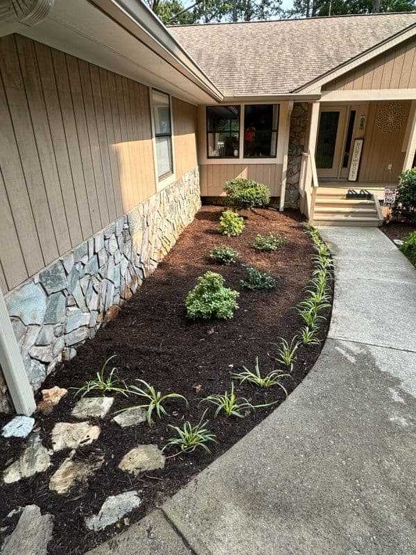 Landscape Paradise with Fresh Mulch and Greens